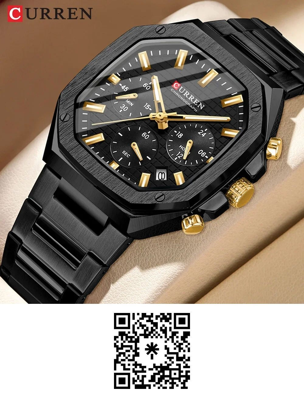 Montre curren en acier inoxydable