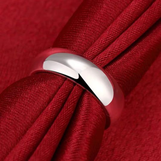 Alliance en argent blanc