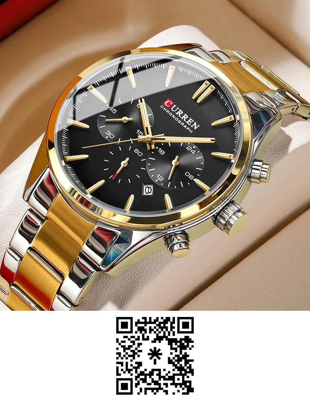 BSCURRENH08 : Montre curren en acier inoxydable